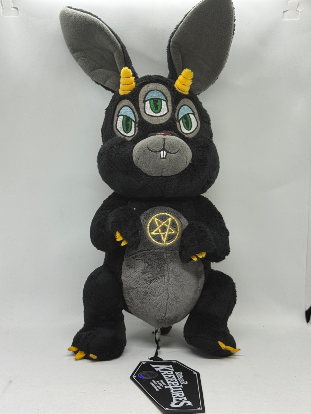 Killstar Kreeptures 3 Eyed Bunny Plush Gothic Occult Black Rabbit Stuffed Animal